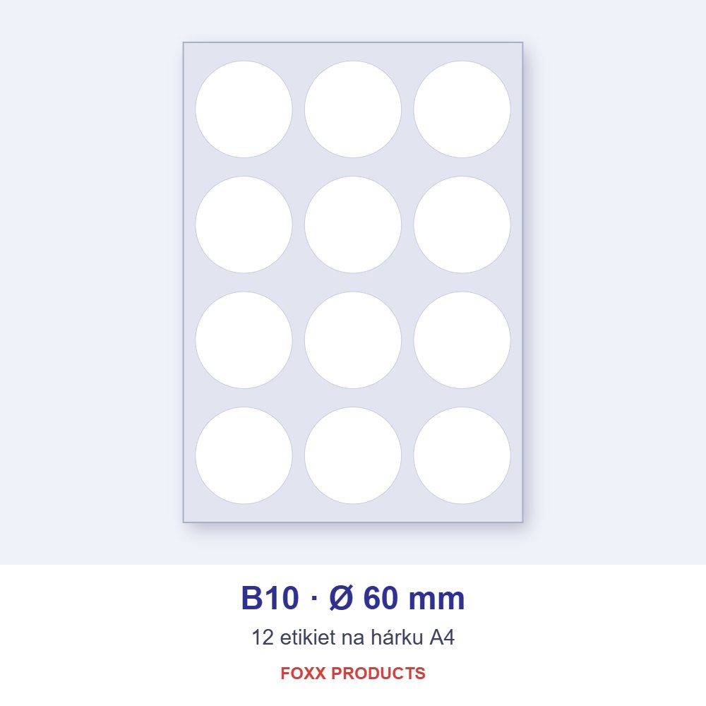 Etikety A4 B10 Ø 60 (kruh)
