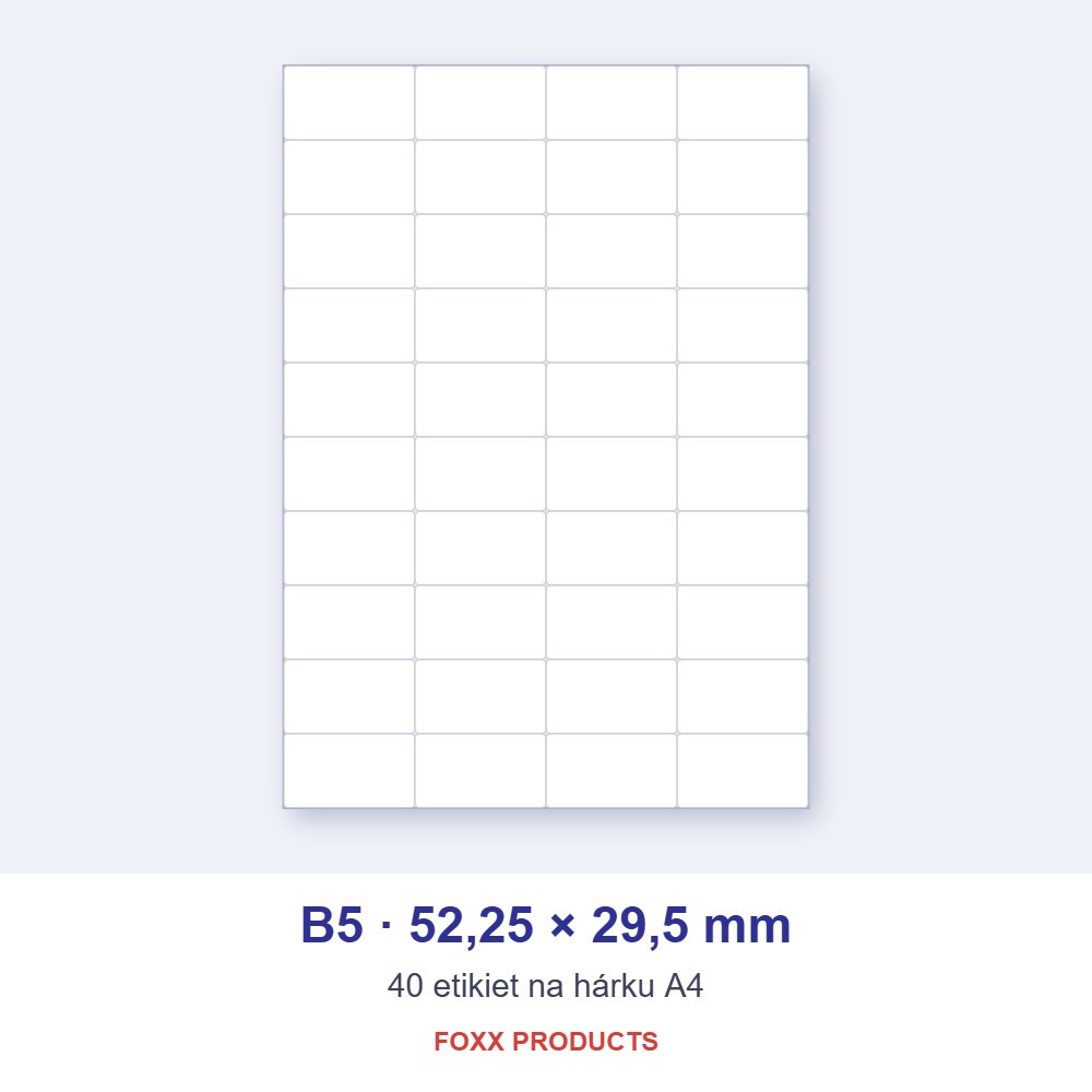 Etikety A4 B5 52,25 × 29,5