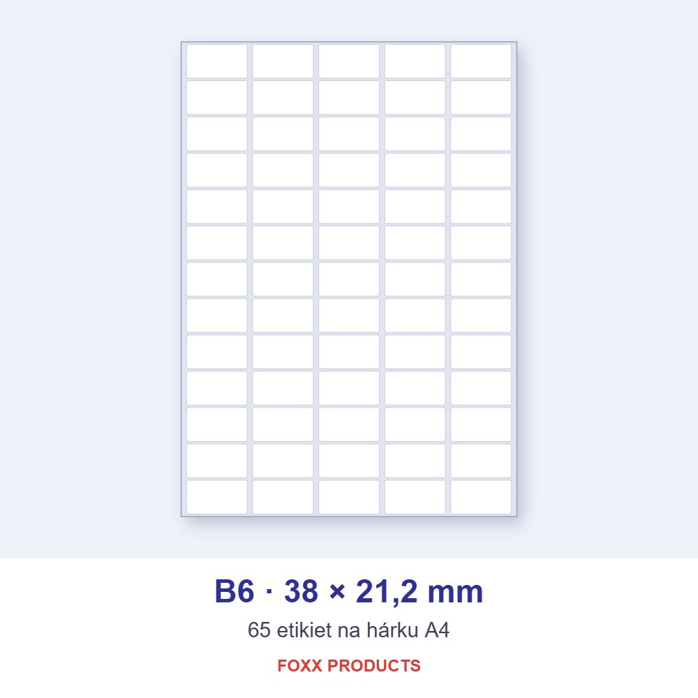Etikety A4 B6 38 × 21,2