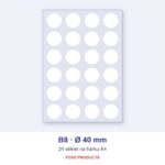 Etikety A4 B8 Ø 40 (kruh)
