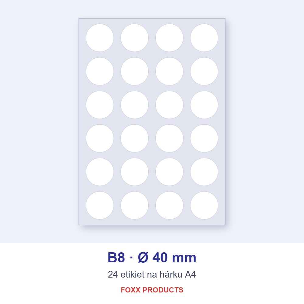 Etikety A4 B8 Ø 40 (kruh)