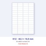 Etikety A4 K12 48,3 × 16,9