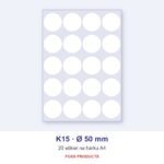 Etikety A4 K15 Ø 50 (kruh)