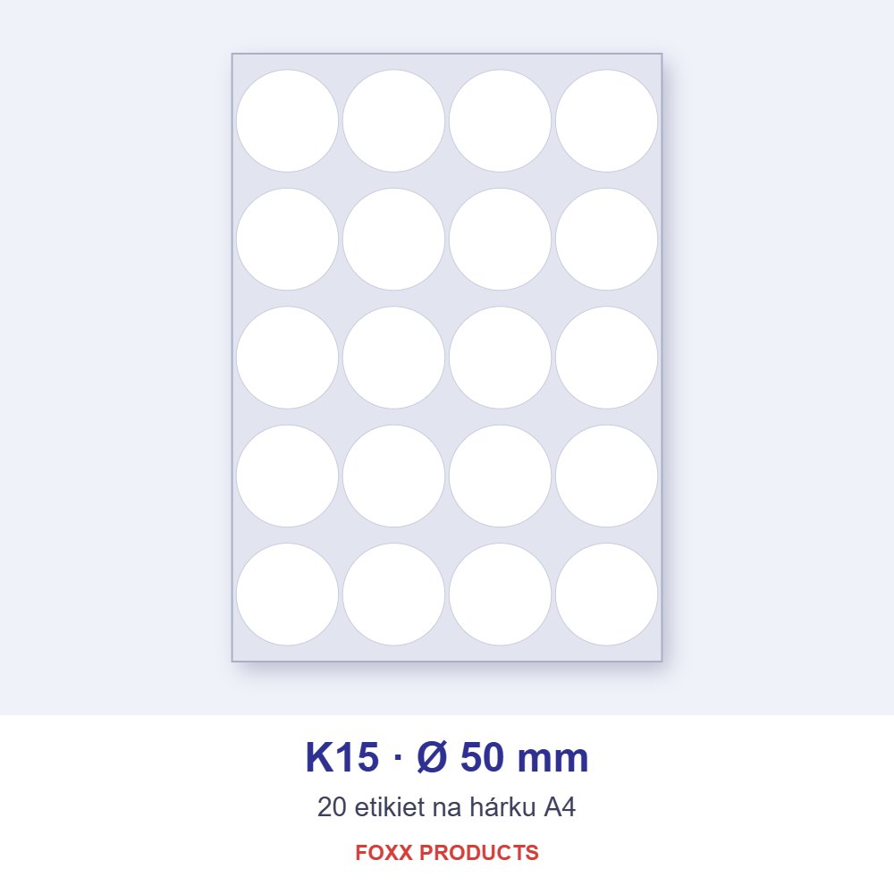 Etikety A4 K15 Ø 50 (kruh)
