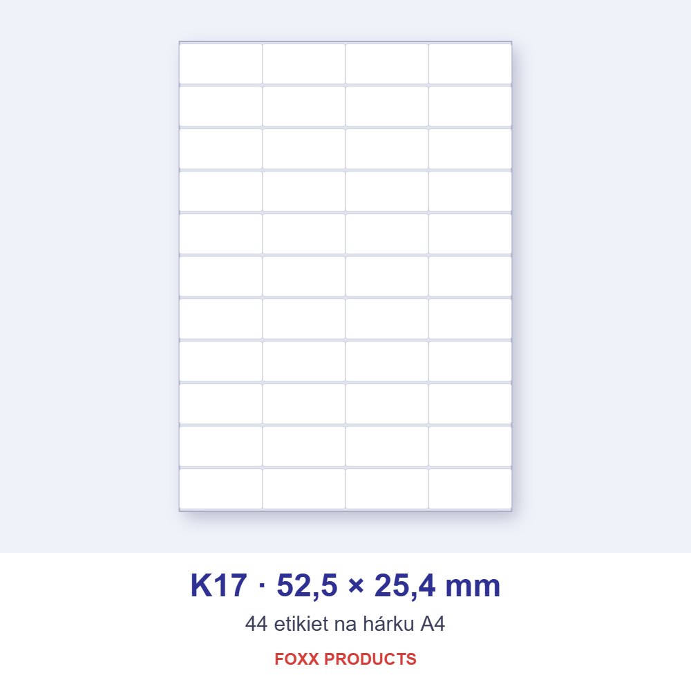 Etikety A4 K17 52,5 × 25,4