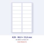 Etikety A4 K29 88,9 × 33,8