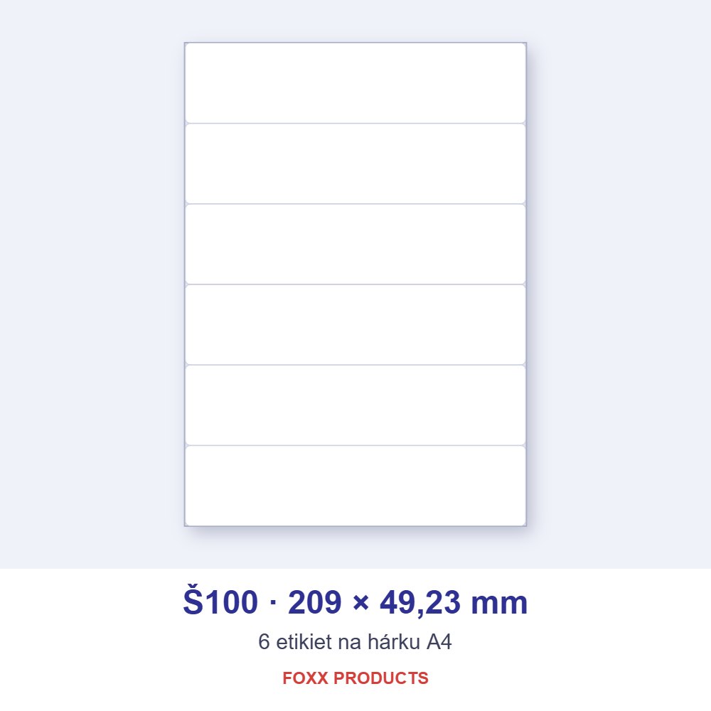 Etikety A4 Š100 209 × 49,23