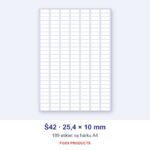 Etikety A4 Š42 25,4 × 10