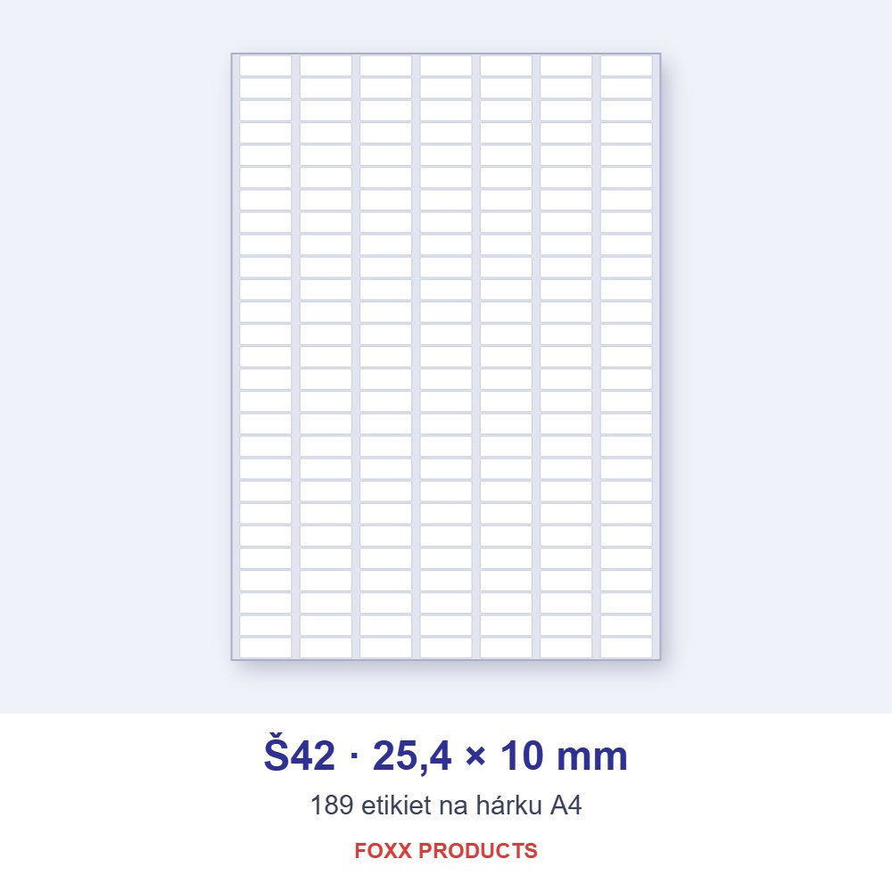 Etikety A4 Š42 25,4 × 10