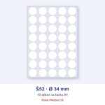 Etikety A4 Š52 Ø 34 (kruh)