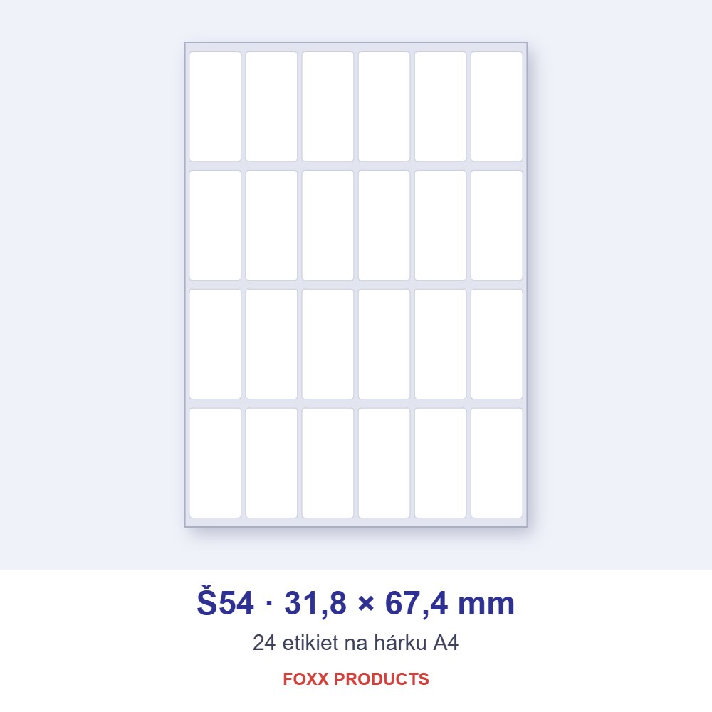 Etikety A4 Š54 31,8 × 67,4
