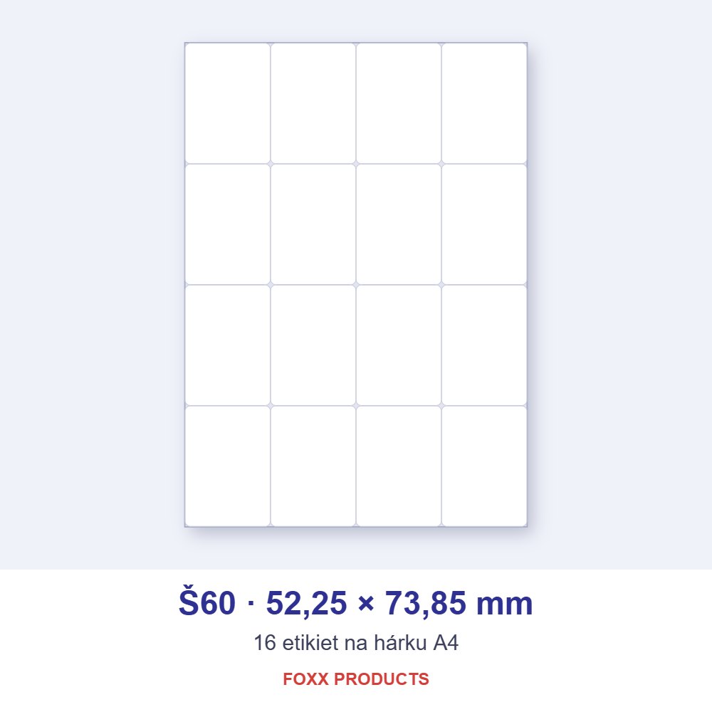 Etikety A4 Š60 52,25 × 73,85