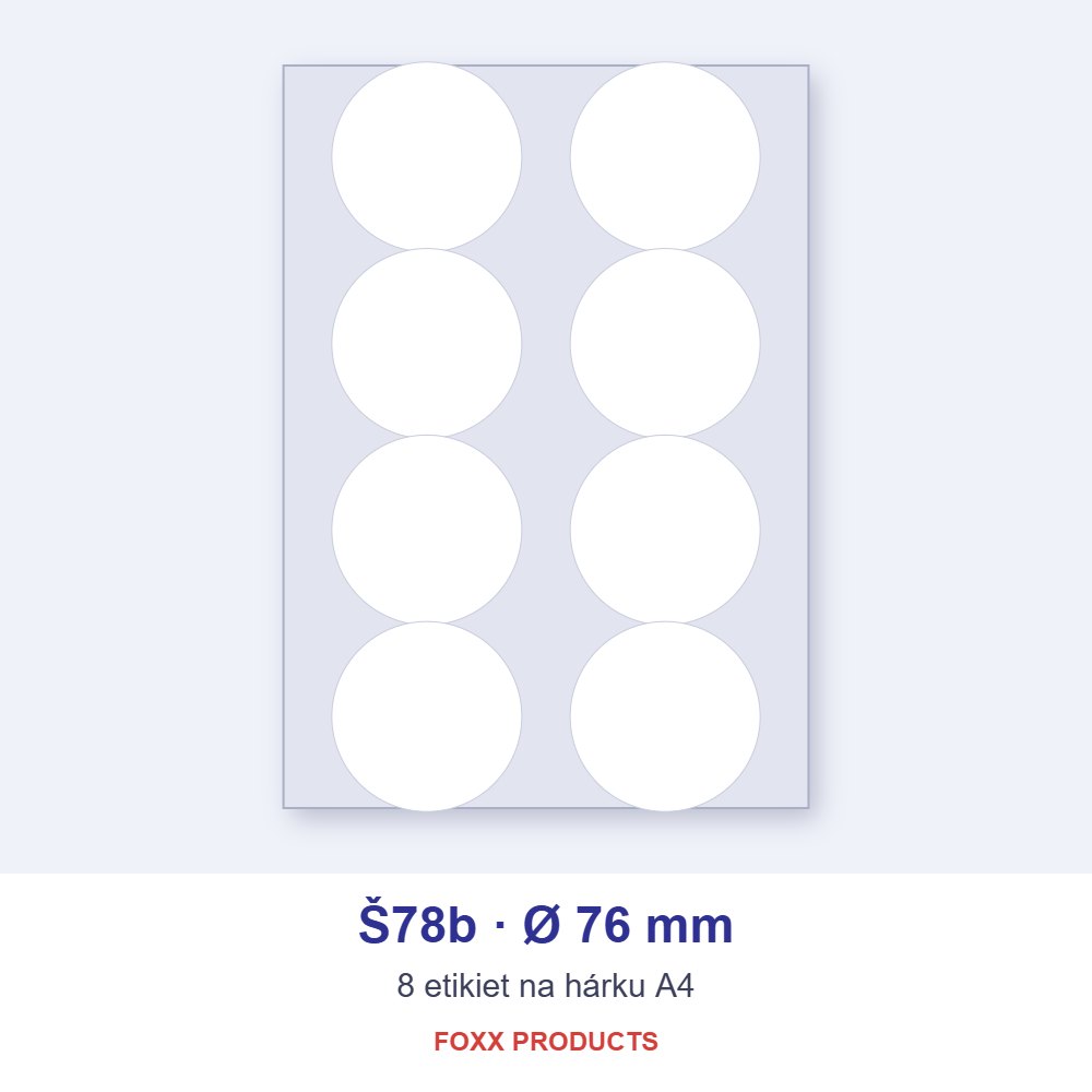 Etikety A4 Š78b Ø 76 (kruh)