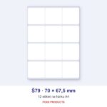 Etikety A4 Š79 70 × 67,5