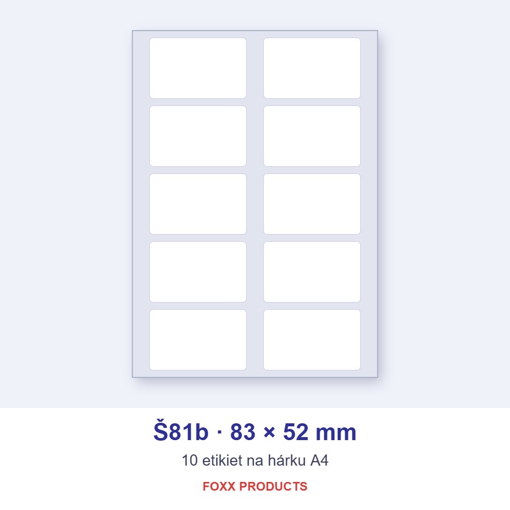 Etikety A4 Š81b 83 × 52