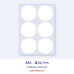 Etikety A4 Š83 Ø 92 (kruh)