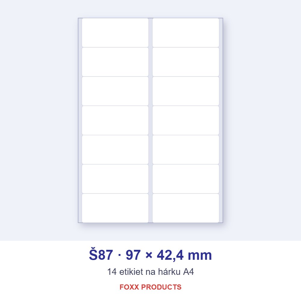 Etikety A4 Š87 97 × 42,4