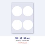 Etikety A4 Š89 Ø 100 (kruh)
