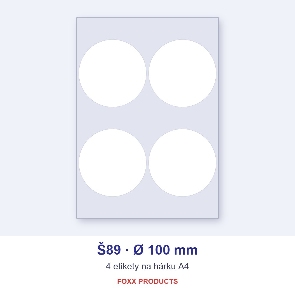 Etikety A4 Š89 Ø 100 (kruh)