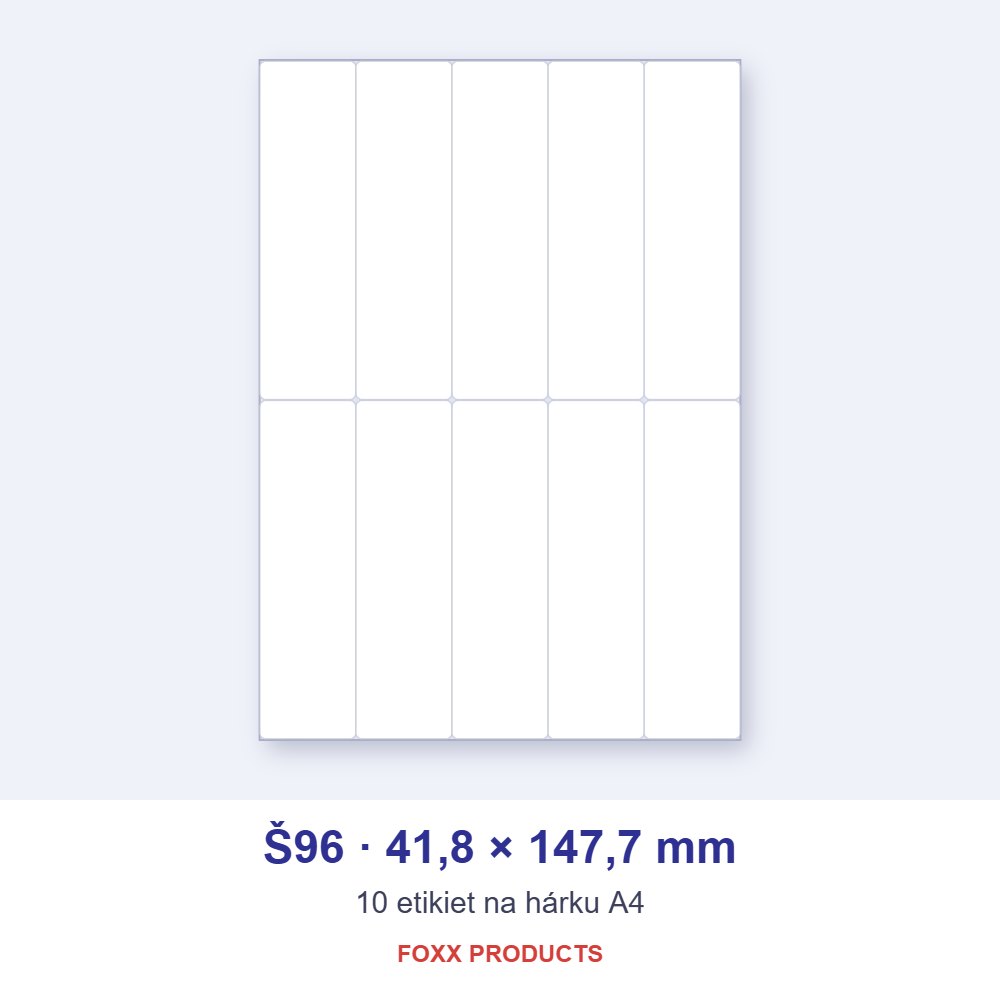 Etikety A4 Š96 41,8 × 147,7