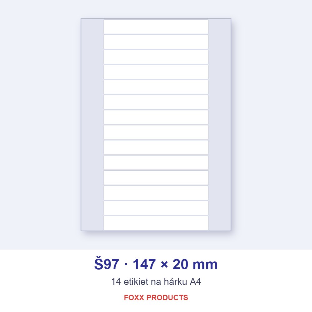 Etikety A4 Š97 147 × 20