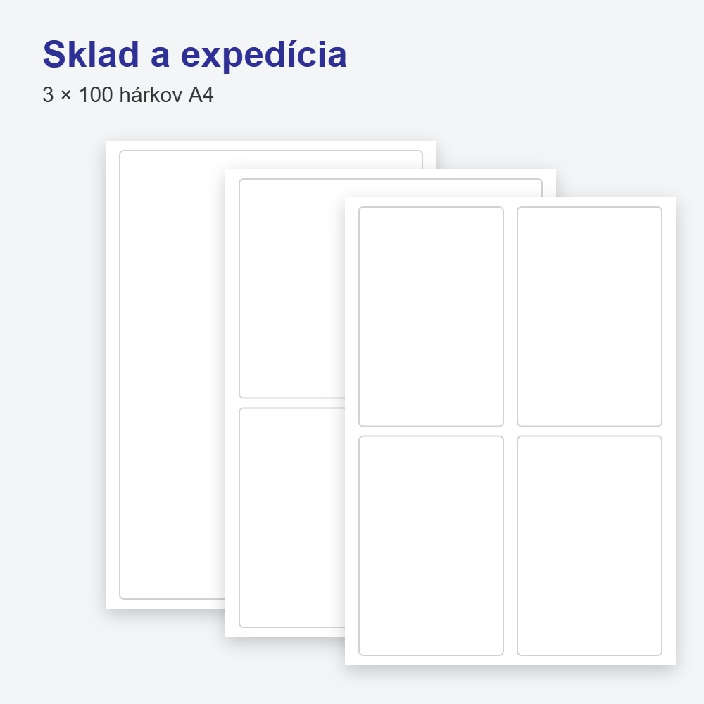 Balík Sklad a expedícia – 3 × 100 hárkov A4