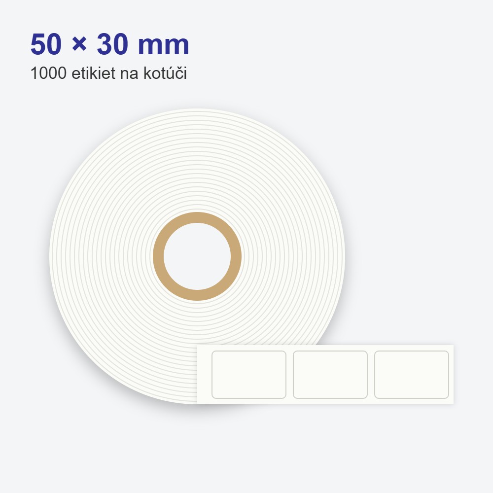 Termo etikety 50 × 30 mm na kotúči