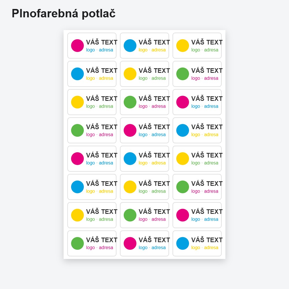 Etikety A4 s plnofarebnou potlačou